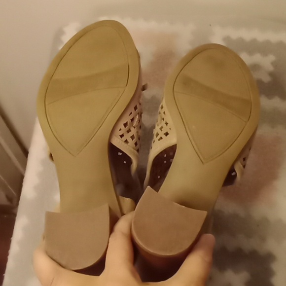 Franco Sarto Harlet3 Leather Chunk Heel Sandals Sz 7M - Picture 7 of 7